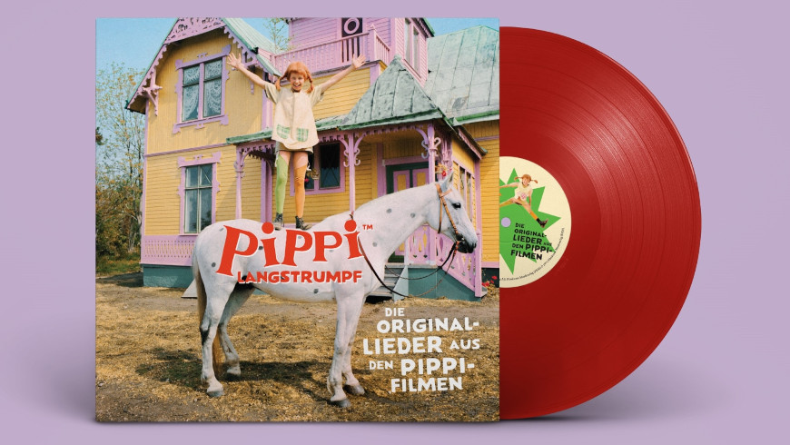 Cover und rote Schallplatte - der Jubiläumsausgabe "Pippi Langstrumpf"